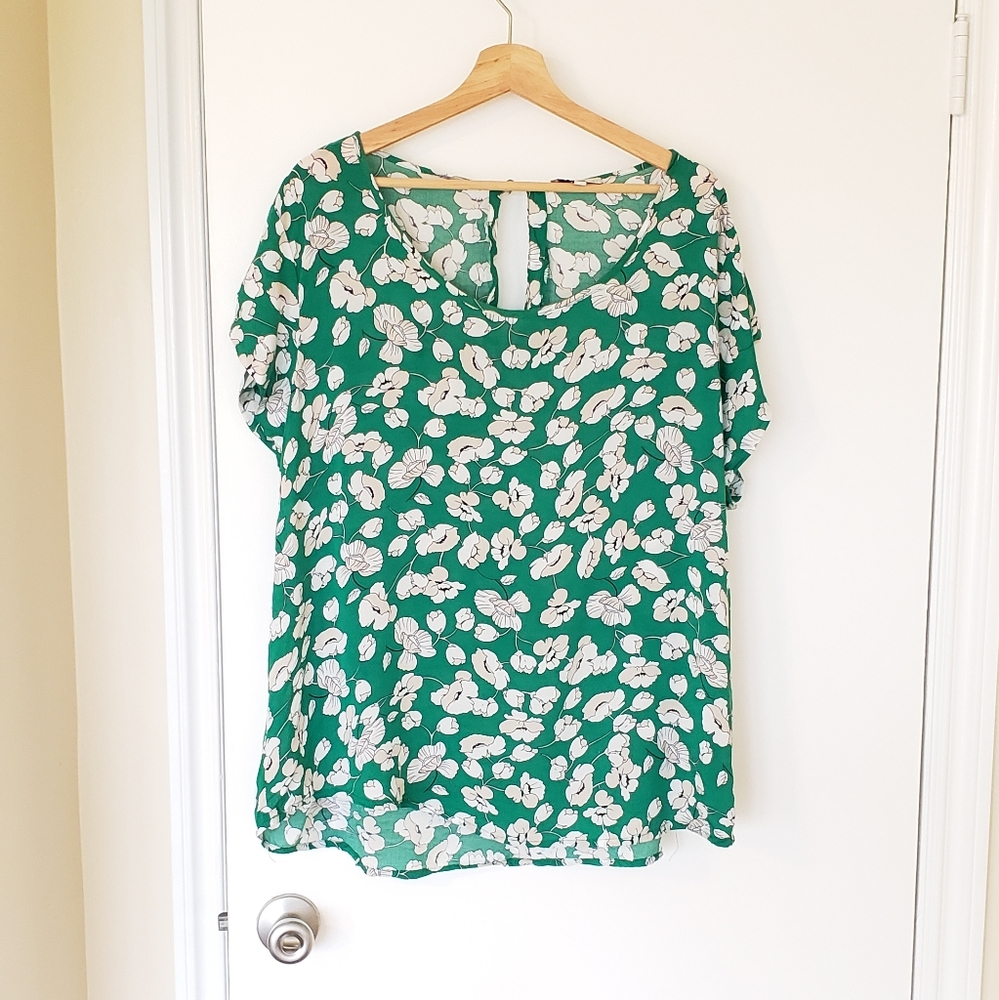 Bold floral print blouse